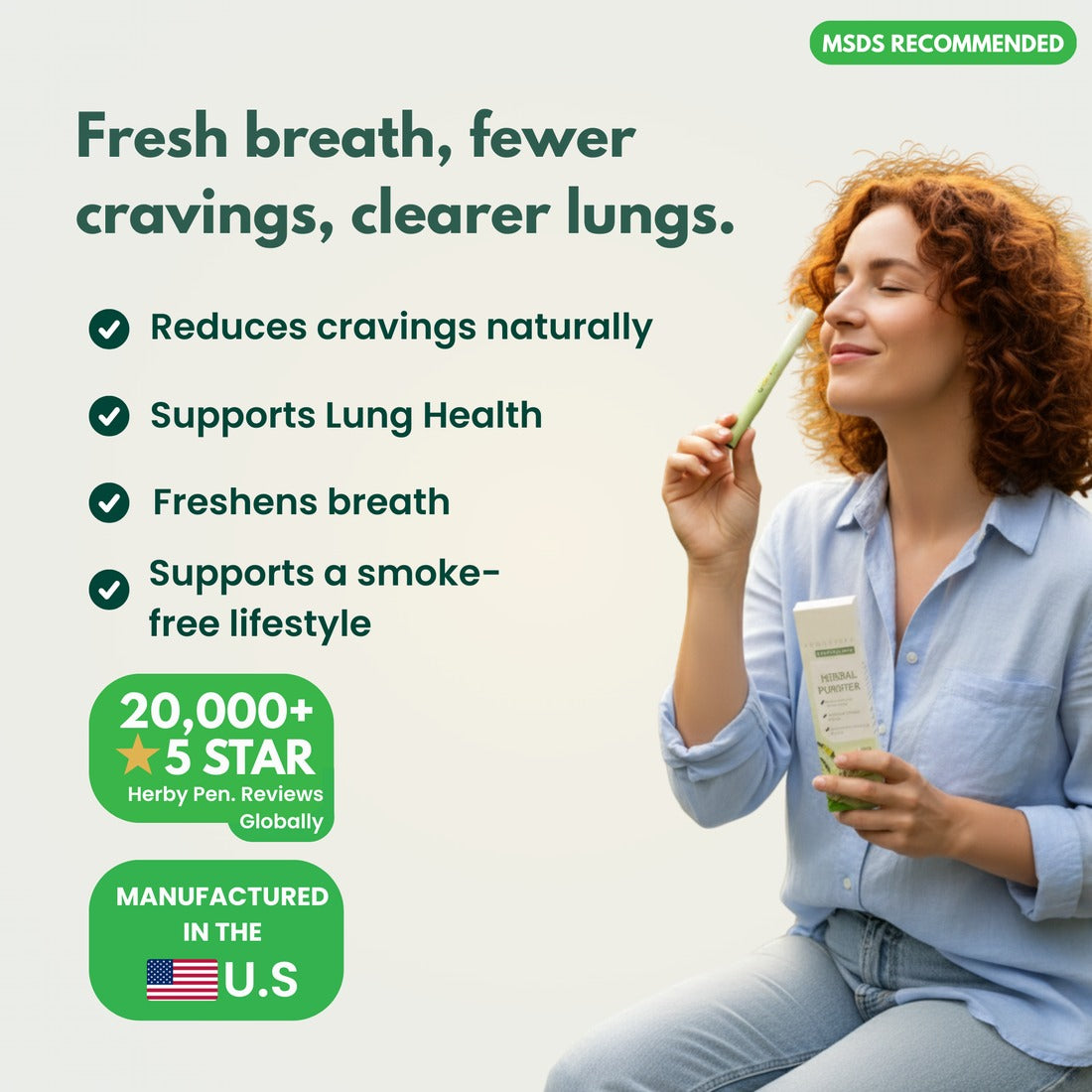 HerbWell Herbal Mullein, Thyme, And Peppermint Lung Purifier Pen